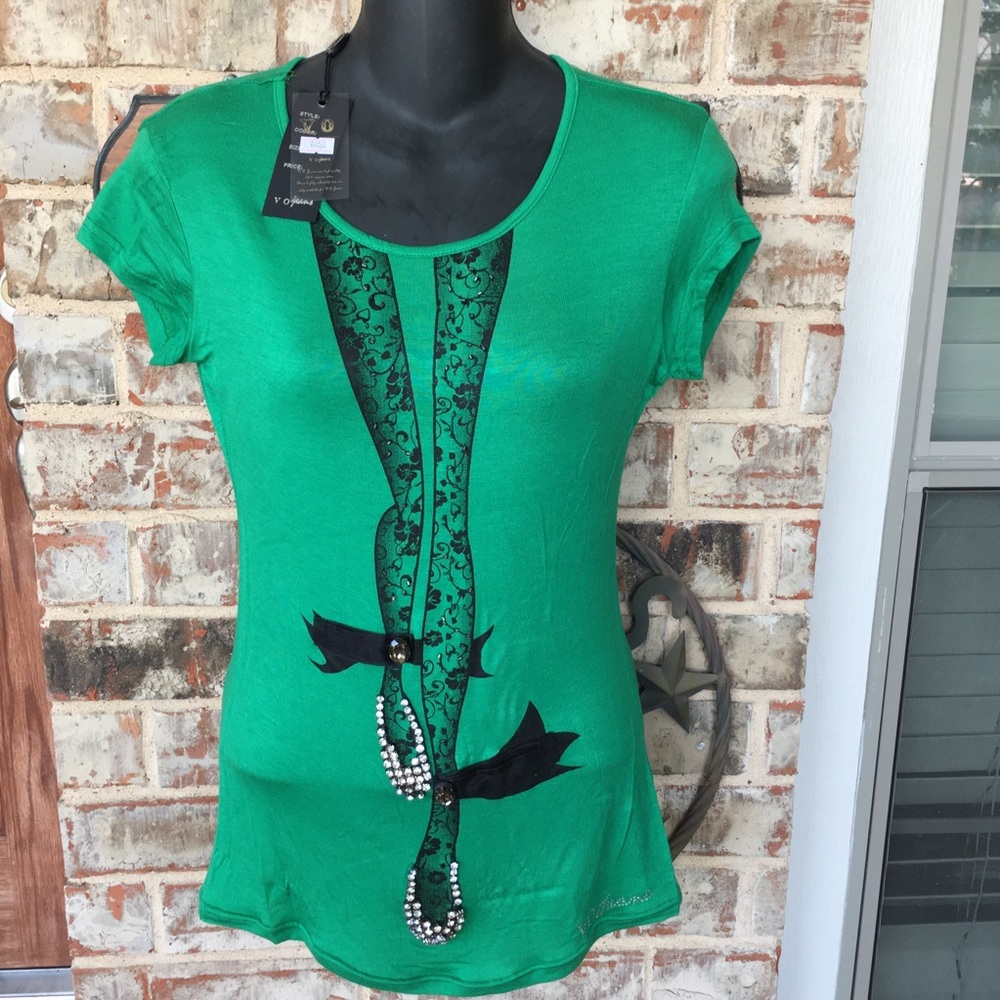 Fitted tshirt Green all sizes with shoe print
